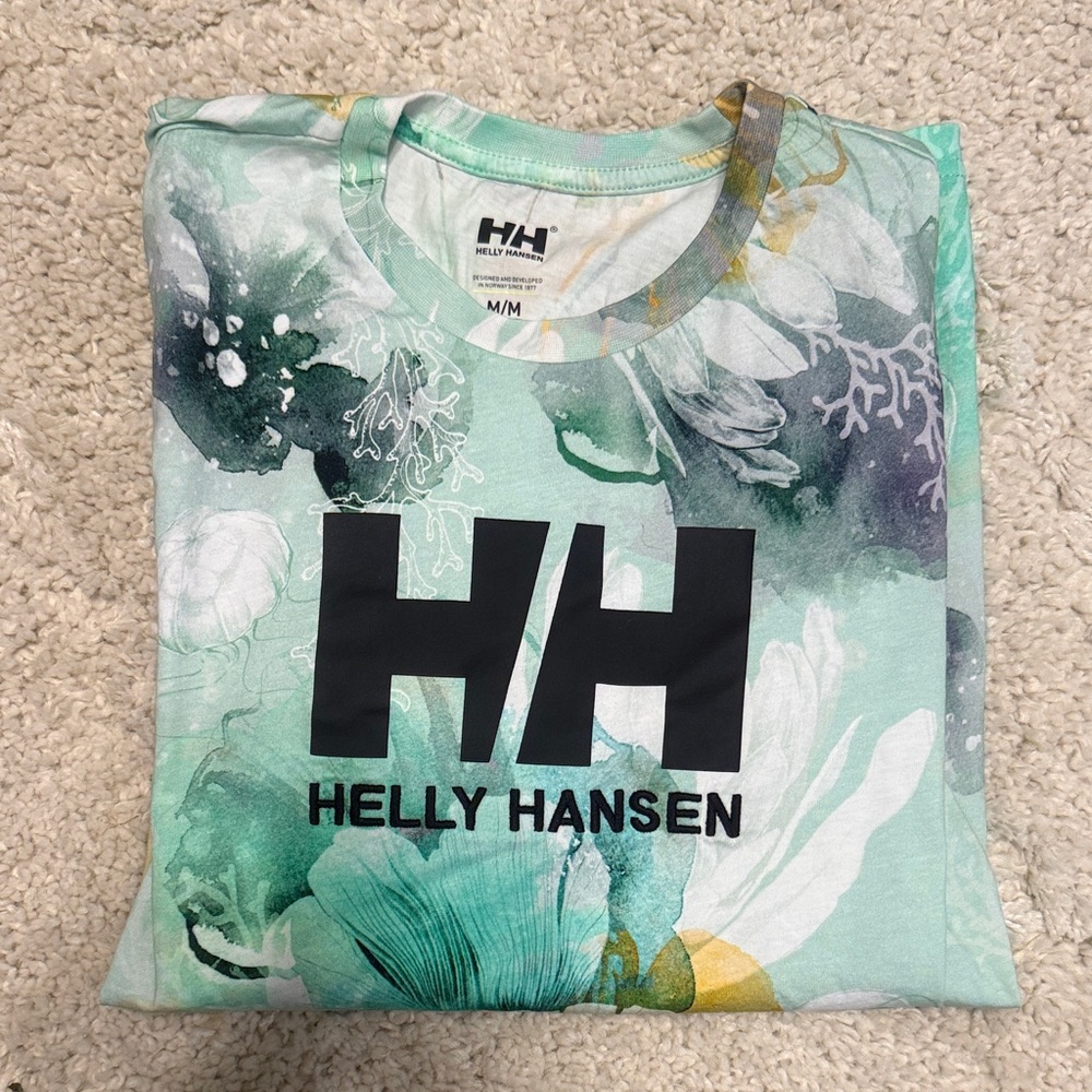 Helly Hansen Mint Green Floral Short Sleeve Tee